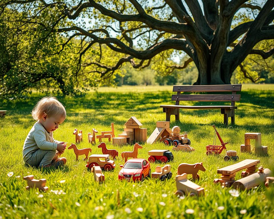 imaginative play with wooden toys