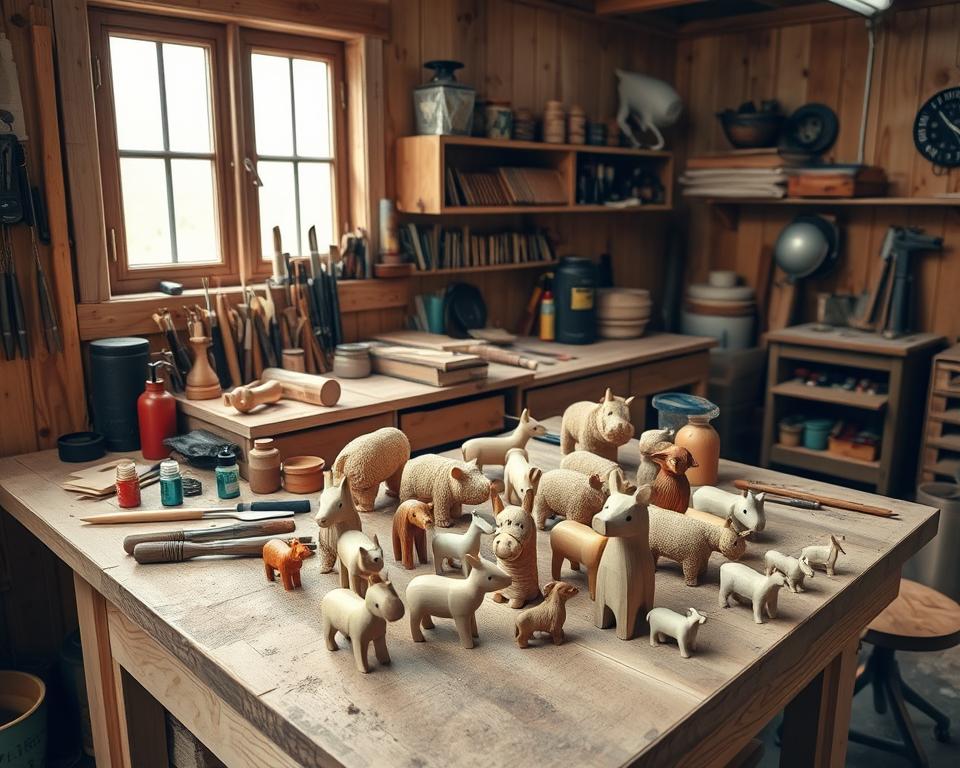 wooden animal project setup