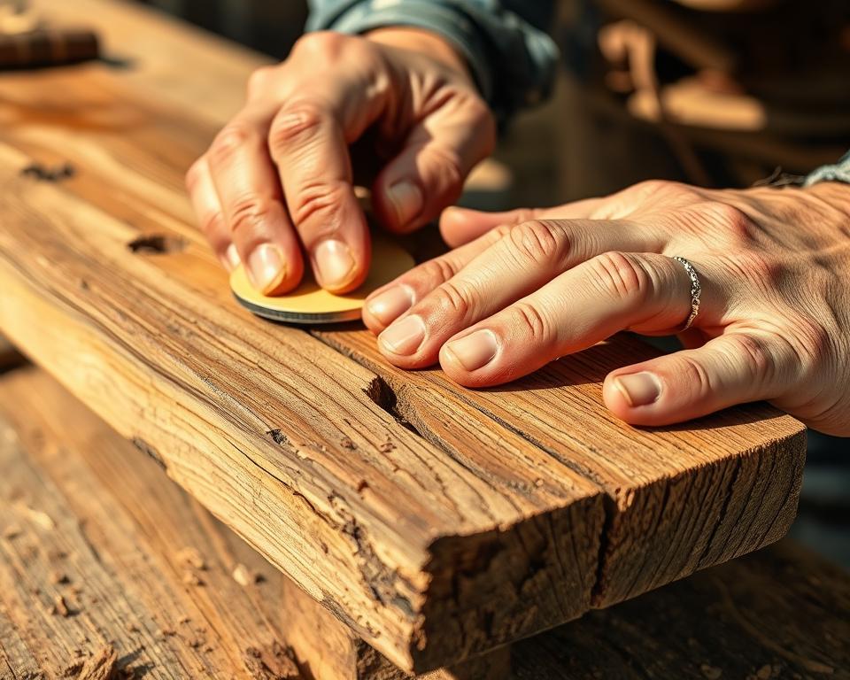 repairing chipped wooden edges