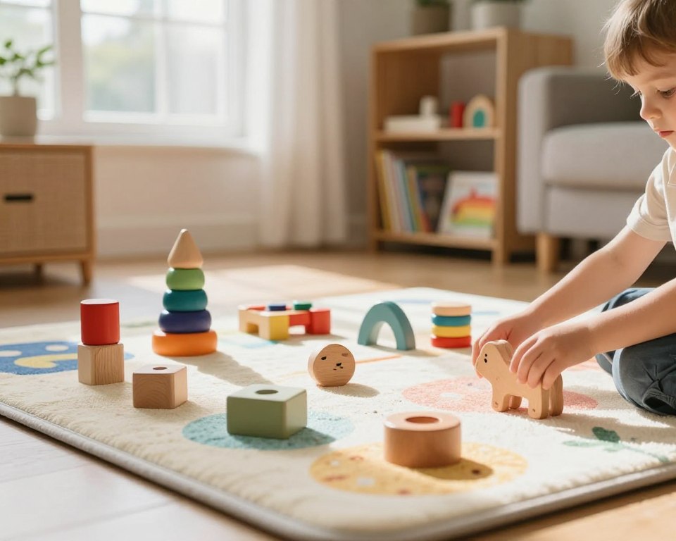sensory play with wooden toys